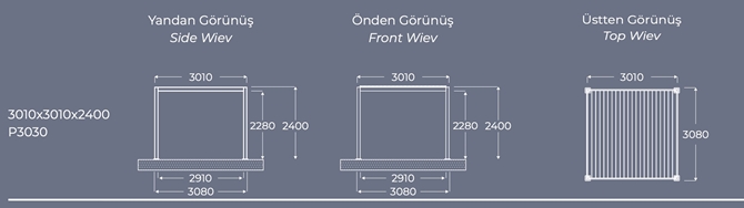 3.0m x 3.0m Kozmos Pergola 